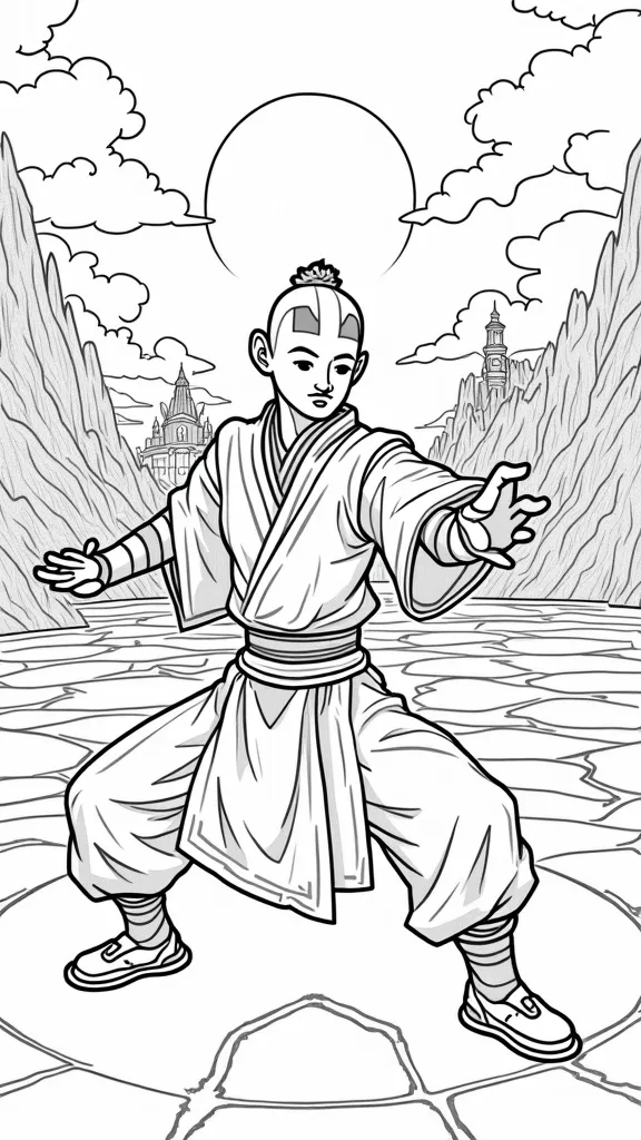 Avatar la dernière page de coloriage Airbender